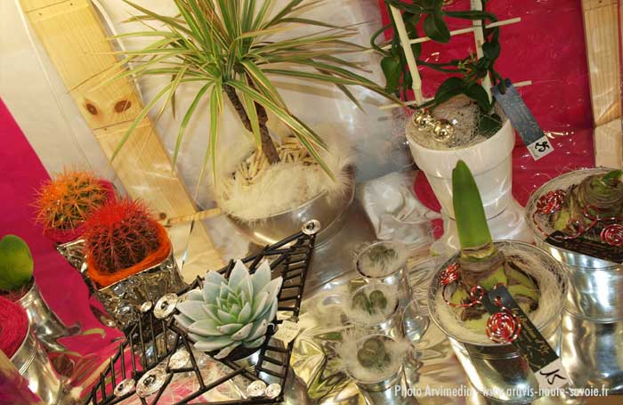 Composition florale création artisanale boutique fleurs Au Bouton d'Or à Thônes